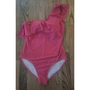 Kona Sol One Shoulder Ruffled One Piece Bathingsuit Swimsuit Women's Size Large